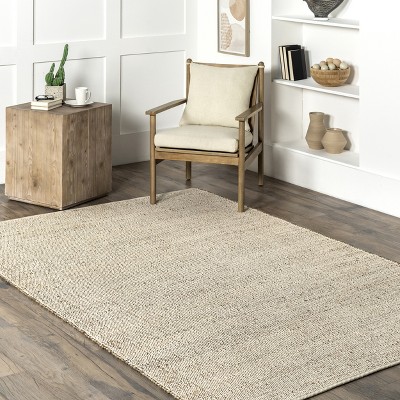Elfriede Round Natural Jute & Cotton 6' Area Rug