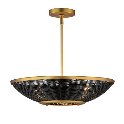 Maxim Lighting Rattan 3 - Light Pendant in  Natural Aged Brass