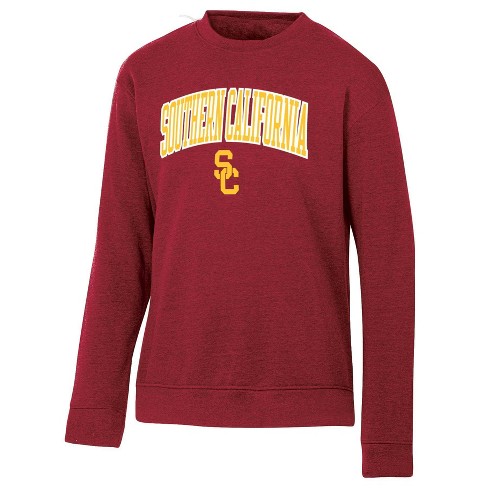 NCAA USC Trojans Men s Heathered Crew Neck Fleece Sweatshirt S