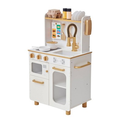 Teamson Kids Little Chef Atlanta Modular Play Kitchen + Accessories, White/gold  : Target