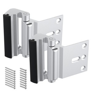VEVOR Door Reinforcement Lock, 2 Pack Home Security Door Lock, with 3 Inch Stop Withstand 800 lbs of Force, with 8 Screws, for Inward-Opening, Silver - 1 of 4