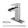 Kumasinova Waterfall Bathroom Sink Faucet,Single Handle Bathroom Faucet 1 Hole with Pop-Up Drain,Stainless Steel Bathroom Faucets for Bathroom - 2 of 4