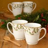 Noritake Holly and Berry Gold Set of 4 Accent Mugs - 4 of 4