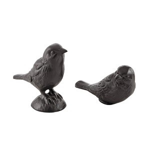 Danya B Brown Cast Iron Set of 2 Bird Sculptures - Tabletop Desk Ornaments or Decorative Paperweights - 1 of 4