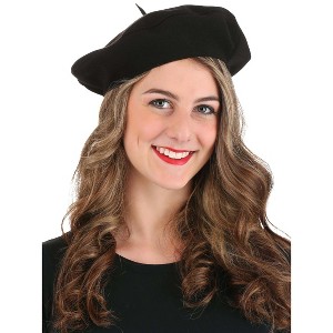 HalloweenCostumes.com One Size Fits Most   Black Beret Accessory, Black - 1 of 4