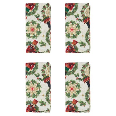 Nutcracker Design Red and Green Holiday Napkins Set of 4