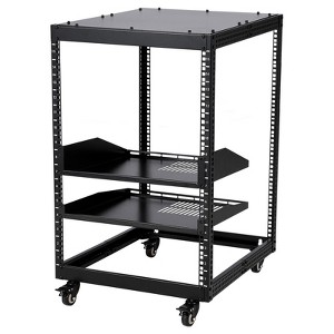 CuisinSmart 10/12/15/20U Open Frame Server Rack, Wall-Mountable & Free Standing IT Rack w/Swivel Casters, 2 Rack Shelves, Network Rack for Computer - 1 of 4