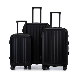 Aukfa 20/24/28 Inch 3 Piece ABS Luggage Set with USB Port Cup Holder and 360 Spinner Wheels Waterproof Carry On Suitcase for Travel - 1 of 4