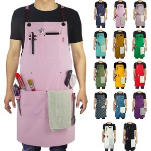Heavy-Duty Multi-Pocket Canvas Apron - for Gardening, Painting, BBQ, Carpentry & More, Adjustable Sizes M to XXL for All Professions - 1 of 4