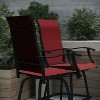 Merrick Lane Set of 2 Brett High Back Bar Height Swivel Patio Stools with Powder Coated Metal Frames and Textilene Upholstery - 4 of 4