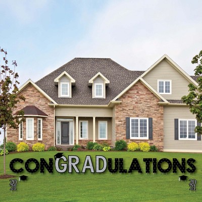 Big Dot of Happiness Silver Tassel Worth The Hassle - Yard Sign Outdoor Lawn Decorations - 2021 Graduation Party Yard Signs - ConGRADulations