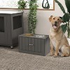LunaLulinlk Large Elevated Dog Bowls with Storage Cabinet Containing Large 44L Capacity, Gray - 4 of 4