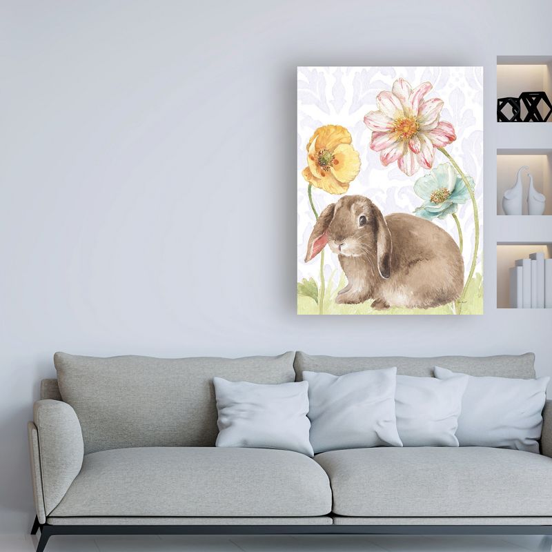 Trademark Fine Art -Lisa Audit 'Spring Softies Bunnies III Purple' Canvas Art, 3 of 4