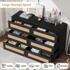 Modern Rattan 6-Drawer Dresser for Small Spaces, Slim Wooden Chest of Drawers, Farmhouse Wood Closet Dresser for Entryway, Apartments, Easy Assemble - 3 of 4