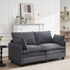 Velvet Modular 2-Seater Sofa with Deep Seat, 2 Lumbar Pillows and Comfy Cushions - 3 of 4