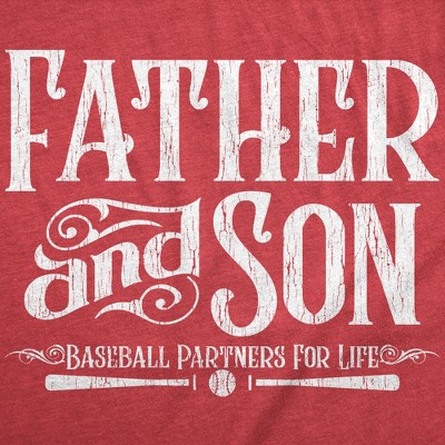 Мужские футболки Crazy Dog T-Shirts, Inc. Mens Funny T Shirts Father and Son Baseball Partners for Life Sarcastic Fathers Day Graphic Tee for Men - Crazy Dog Men's T Shirt Gift for Dad Red XL — фото 2
