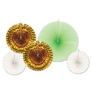 Beistle Assorted Paper & Foil Decorative Fans, Asstd, (10/Pkg) - 1 of 1