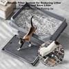 8'' Deep Stainless Steel Cat Litter Box with Lid, Large Metal Litter Box, Kitty Litter Box with Scoop and Mats, Non-Sticky, Easy Clean,Odorless - 3 of 4