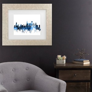Trademark Fine Art Michael Tompsett Chicago Illinois Skyline II Matted Framed Art - 1 of 4