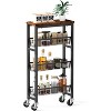 Storage Cart 4-Tier Slim Rolling Cart with Metal Frame and Wooden Top, Storage Cart for Kitchen - 3 of 4