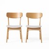 HDZNVF Set of 2 Dining Chair, Light Beige, Natural oak - 3 of 4
