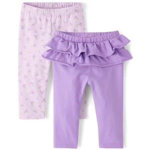 The Children's Place Baby Girls Floral Ruffle Leggings 2-Pack - 1 of 4