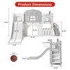 COZONY 8-in-1 Toddler Slide Set with Basketball Hoop, Steering Wheel, Tunnel & Storage, Freestanding Playground - 2 of 4
