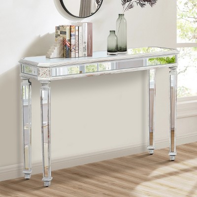 FURNIinspire Console Tables Mirror Narrow Console Table, Vintage Entryway Table, Living Room Side Table, Sofa Table, Multicolored, 14"*48"*32.68"