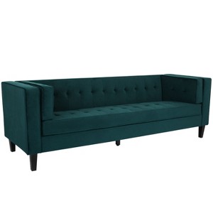 NicBex Velvet Sectional Sofa Couch with Armrest Mid-Century Upholstered 3-Seater Couch with Wood Legs for Living Room,Apartment - 1 of 4