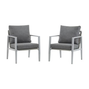Christopher Knight Home Riley Outdoor Rope and Aluminum Upholstered Club Chair (Set of 2) - 1 of 4