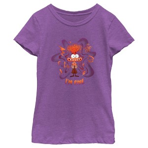 Girl's Inside Out 2 Anxiety I'm Fine T-Shirt - 1 of 4