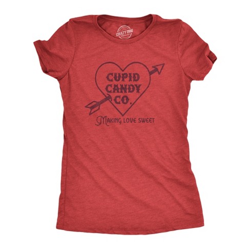 Womens Cupid Candy Co T Shirt Funny Valentines Day T shirts For Women - Crazy Dog Women's T Shirt - image 1 of 4