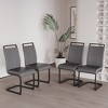 CENGHU Modern Dining Chairs Set of 4, Upholstered PU Faux Leather Side Chair with C-shaped Tube Plating Black Metal Legs, Guest Office Chair - 2 of 4