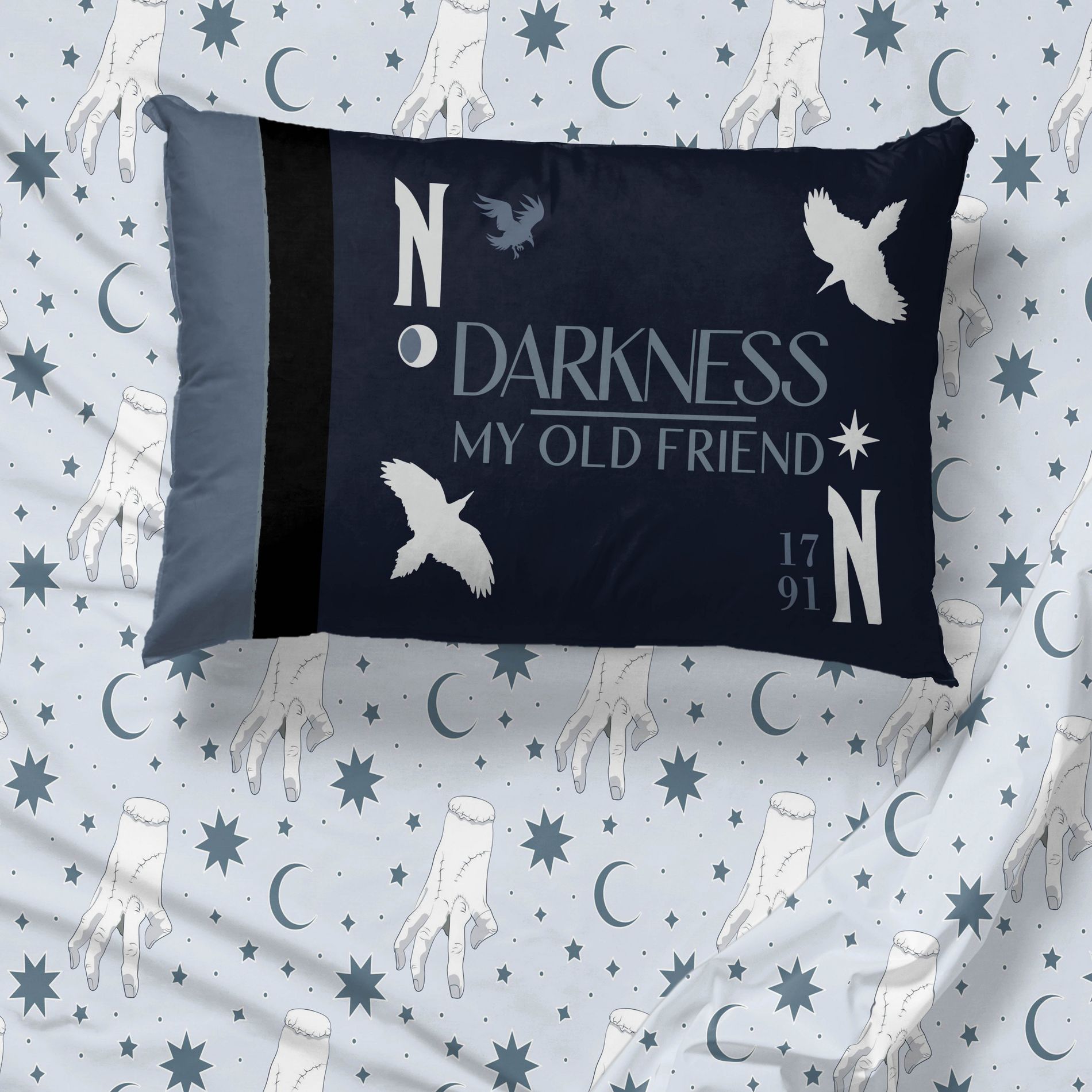 Jay Franco Wednesday Addams Full Moon King Sheet Set