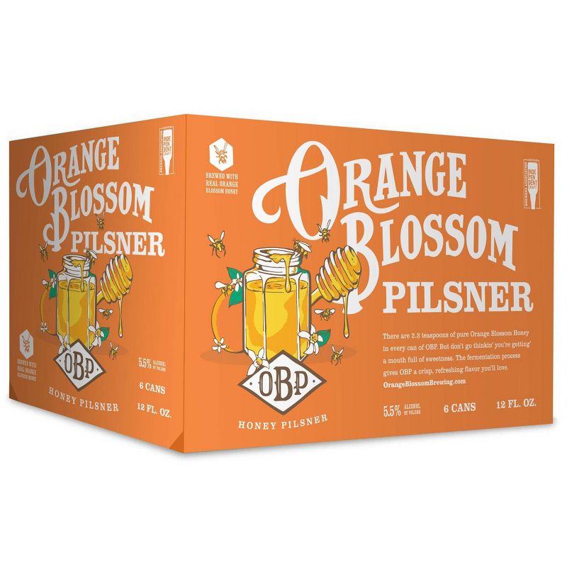 Orange Blossom Honey Pilsner Beer - 6pk/12 fl oz Cans, 1 of 3