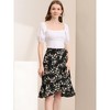 Allegra K Women's Floral Printed Self Tie Knot High-Low Ruffle Hem Wrap Skirt - 3 of 4