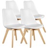 DOMETOUR Set of 4 PU Leather Upholstered Dining Chairs with Wood Legs for Kitchen Dining Living Room - 2 of 4