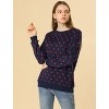 Allegra K Women's Fall Winter Long Sleeve Polka Dots Knitted Pullover Tops - 3 of 4