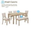 GDFStudio Fen Modern 6-Piece Dining Set with Wooden Rectangular Table, 1 Bench, and 4 Linen Upholstered Chairs - 4 of 4
