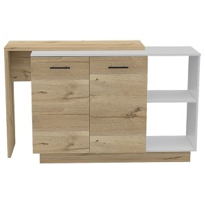 Kitchen Island with Two Open Shelves and Three Interior Shelves - 1 of 4