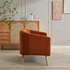 51"W Loveseat Couch Sofa with Curved Armrests and Corduroy Upholstery, Ivory/Orange/Green/Gray/Navy--ModernLuxe - 3 of 4