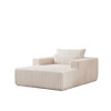 75-Inch Corduroy Lounge Sofa Chair, No Assembly, Plush Corduroy Fabric, High-Resilience Sponge, Fluffy Sleeper Chaise with Backrest Pillow - 4 of 4