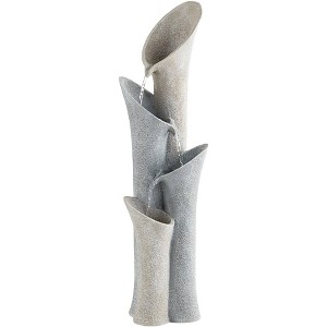 John Timberland Bell Modern Zen 4 Tier Cascading Outdoor Floor Water Fountain 34" for Yard Garden Patio Home Deck Porch House Exterior Balcony Roof - 1 of 4