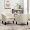 KINWELL Set of 2 PU Faux Leather Club Armchair with Nailheads - 4 of 4