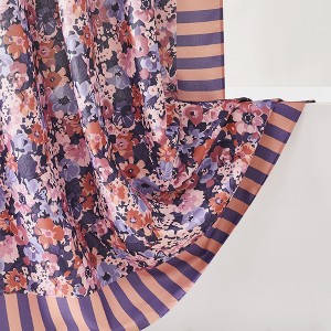 Alicia Camo Floral Shower Curtain Purple Single 72x72 - 1 of 4