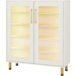 Tribesigns 5-Tier Shoe Cabinet with LED Light - 1 of 4