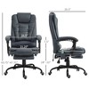 Faux Leather Adjustable High Back Office Recliner Chair with 7-Point Vibrating Massage, Lumbar Support and Footrest - 3 of 4