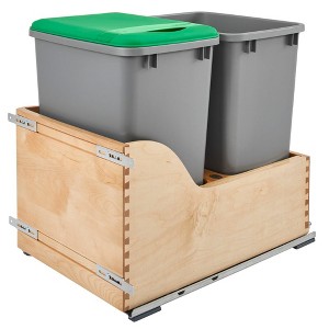 Rev-A-Shelf Double Pull-Out Kitchen Cabinet Waste Containers Trash Cans Bins with Blumotion Soft-Close Slides & 135lb Capacity - 1 of 4