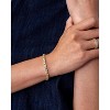 14K-18K Gold Plated Simulated Diamonds Bezel Set Tennis - Round Pear Heart Statement Bride Gold Bracelet Stack - Sizes 6.5-7.5 Inch - 2 of 4