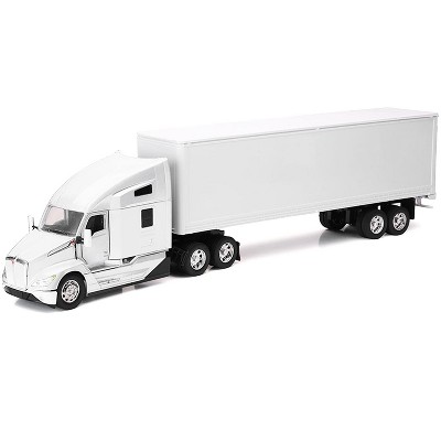 Kenworth T680 Truck White with Dry Van Trailer White "Long Haul Trucker" Series 1/32 Diecast Model by New Ray